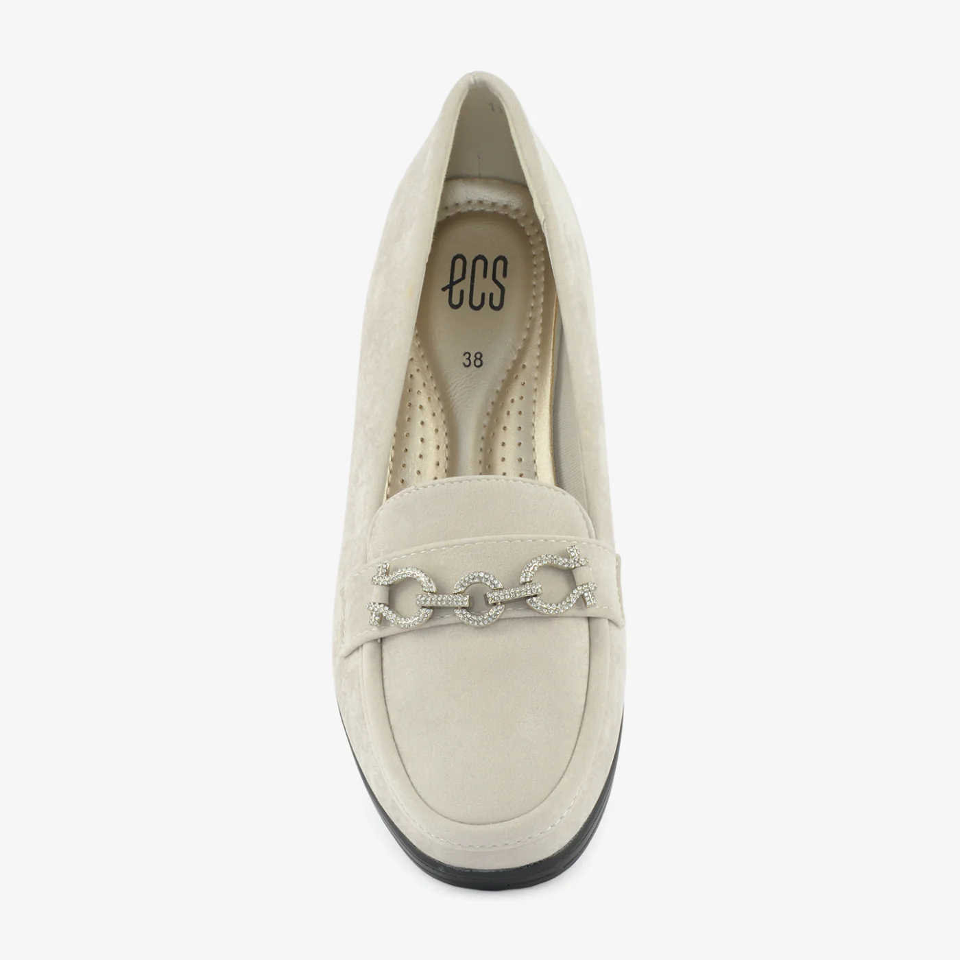 Oatmeal Chain Wedge Loafers - Image 4
