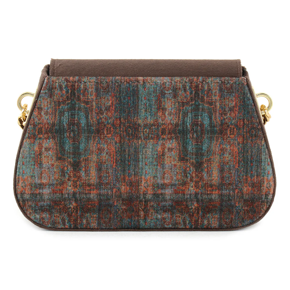 Velvet Print Chain Clutch - Image 2