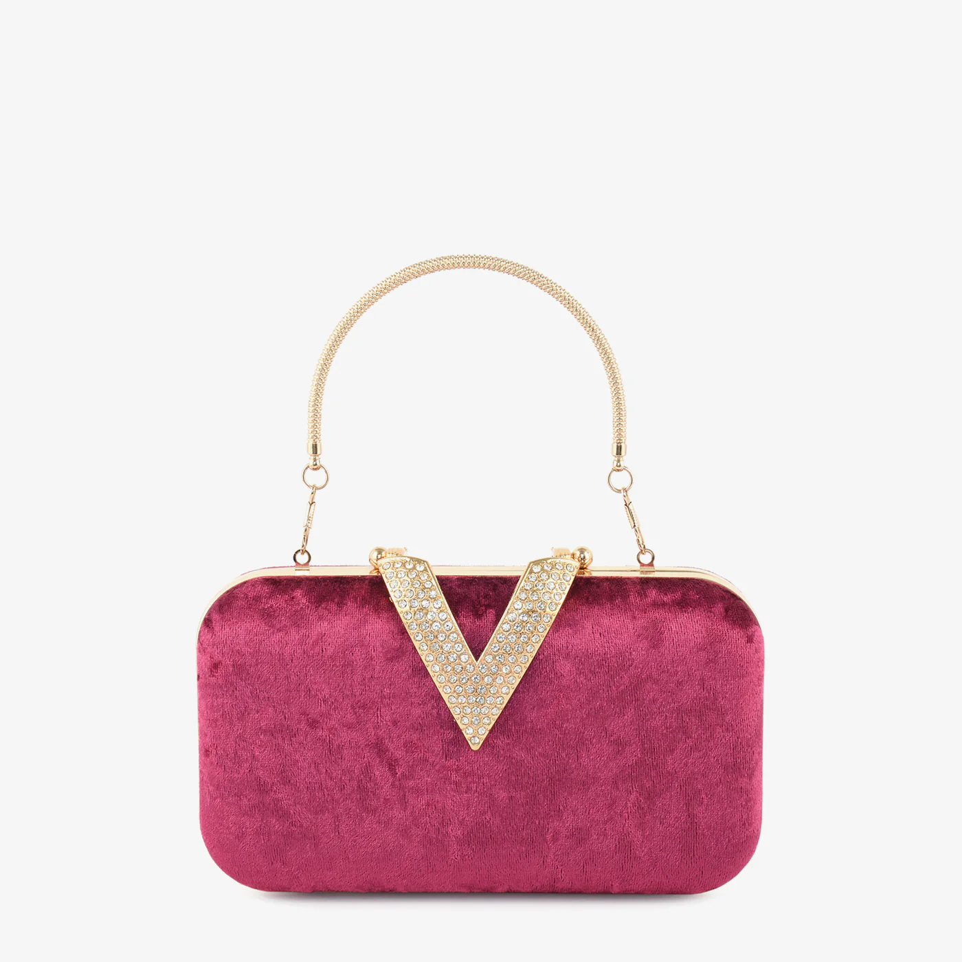Velour V Glam Clutch - Image 13