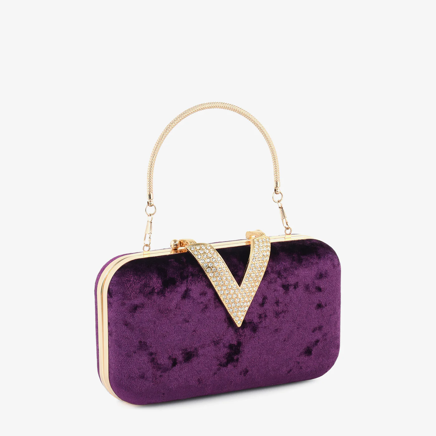 Velour V Glam Clutch - Image 3