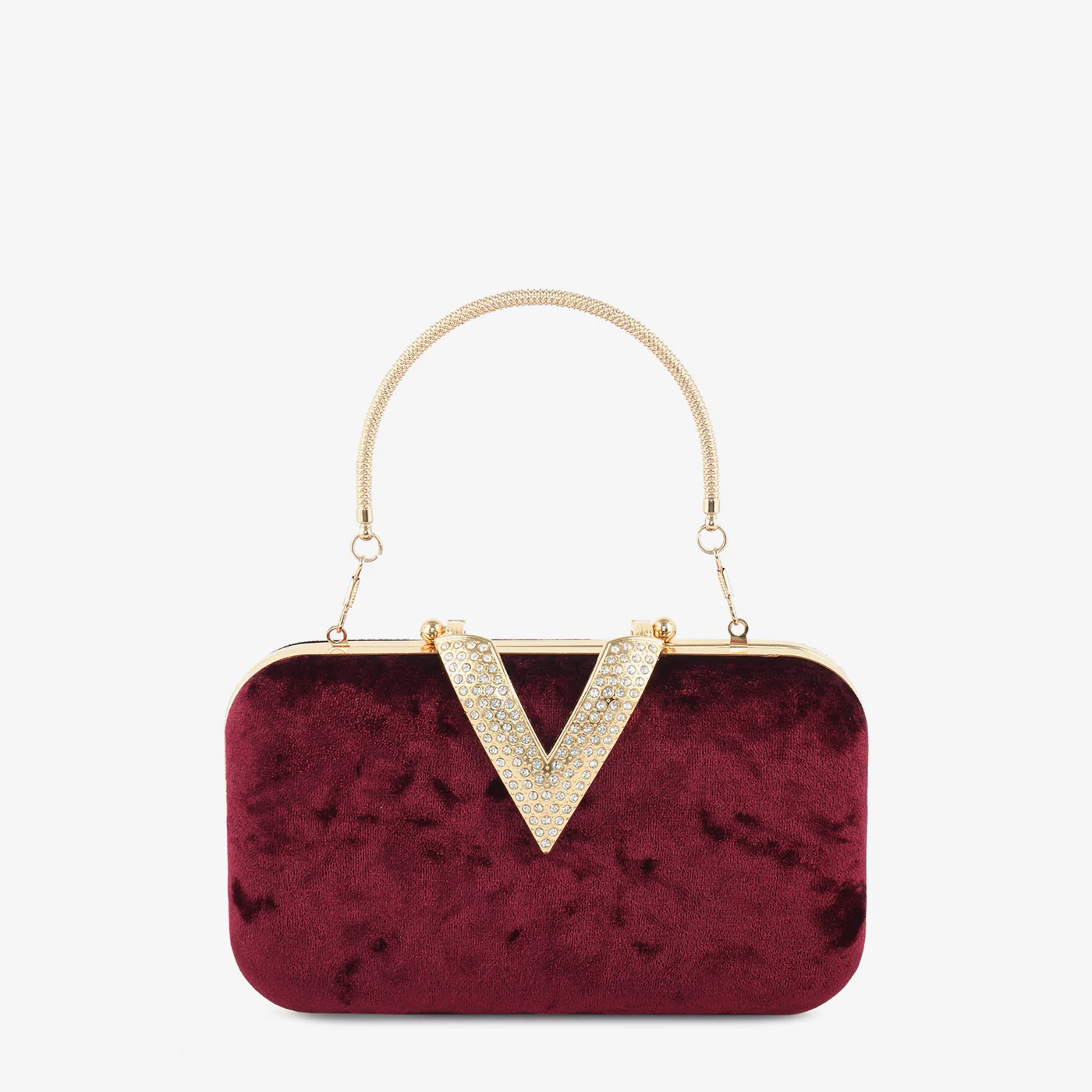 Velour V Glam Clutch - Image 7