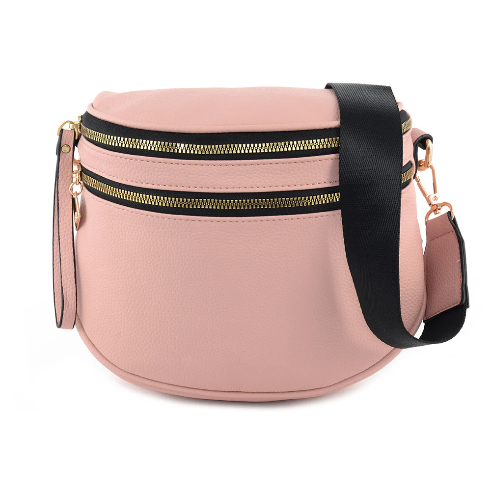 Two-Zip Contrast Strap Sling