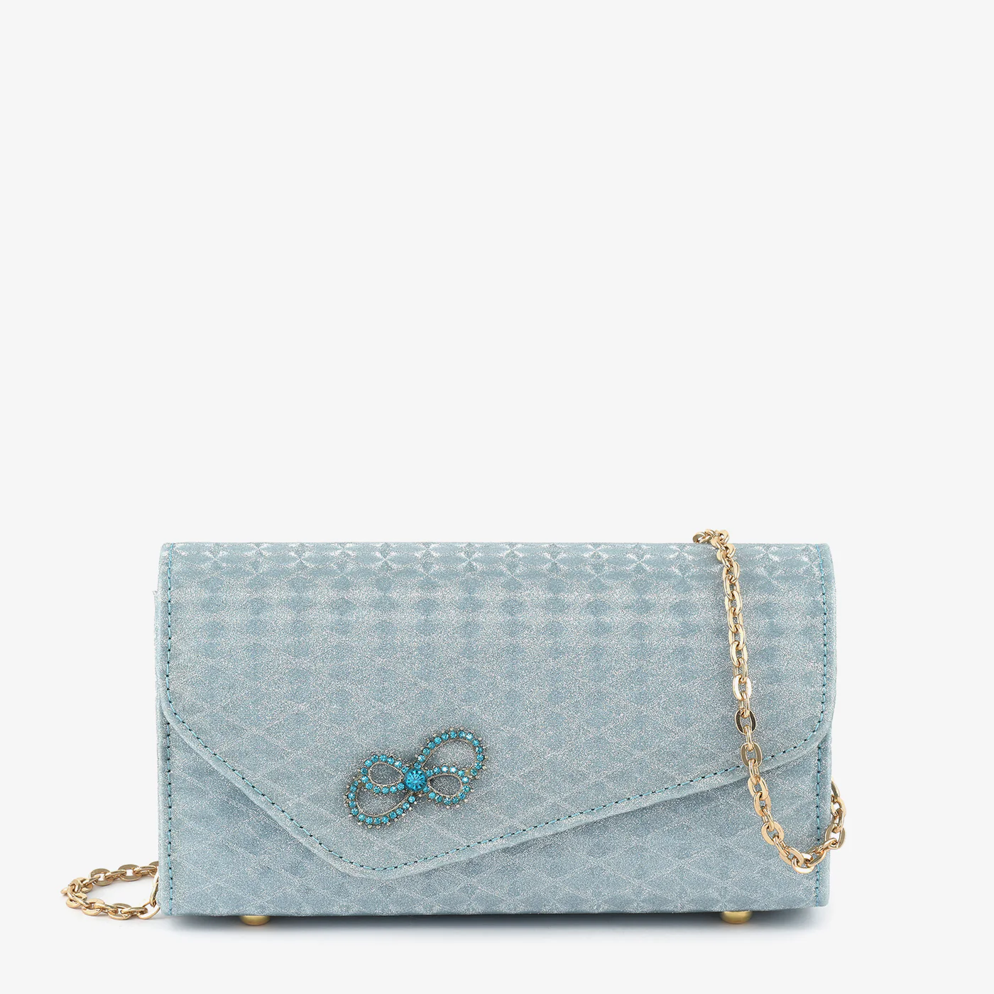 Azure Bloom Chain Bag