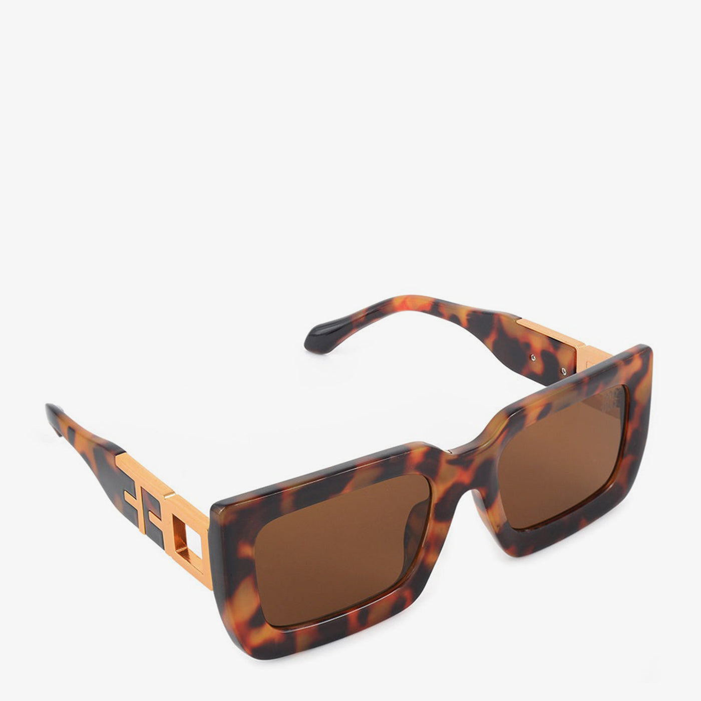 Tortoise Rectangle Sunglasses - Image 2
