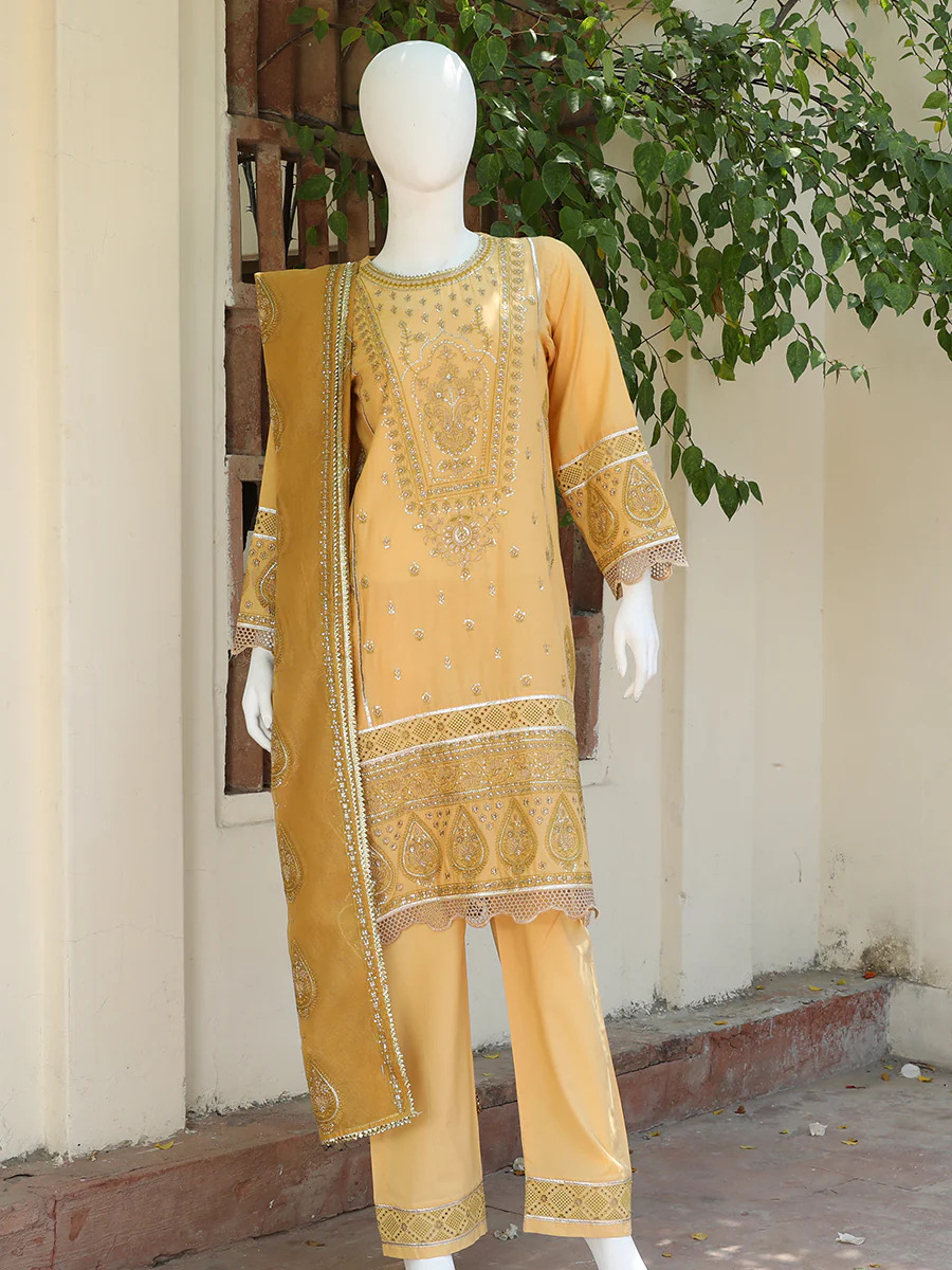 3 Piece Embroidered Suit