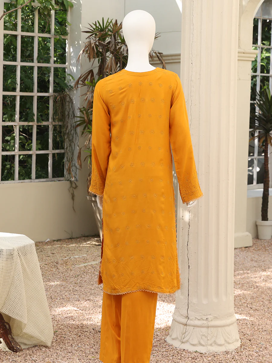 Mustard 2 Piece Viscose Suit - Image 2